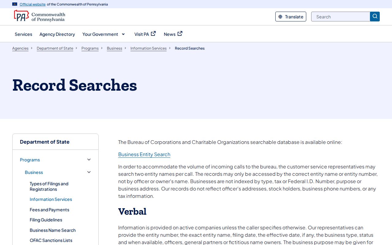 Warrington Township residents directory Pennsylvania business record search