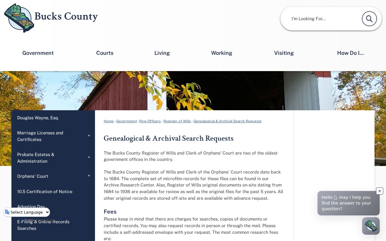 Warrington Township previous residents genealogical archival request information
